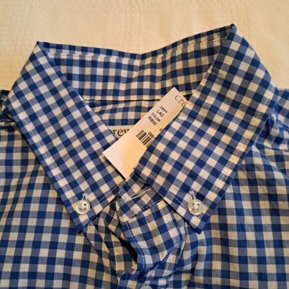 Crewcuts boys size 14 blue gingham button down shirt, blud and white, NWT - Picture 3 of 6